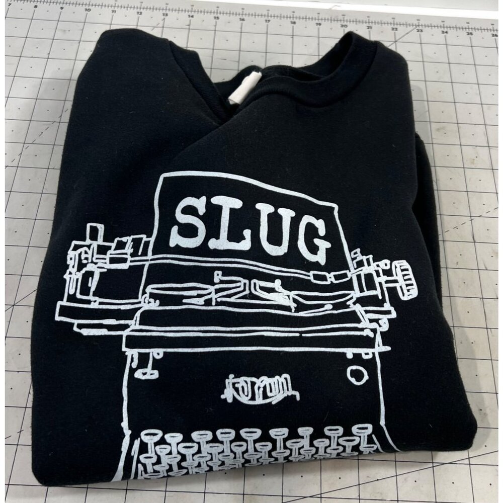 Slug Magazine SLC Utah Black Sweatshirt Typewriter Graphic Am. Apparel Men's L - Picture 9 of 9